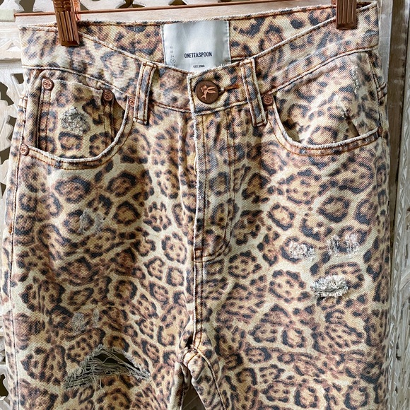NWOT One Teaspoon Freebird Leopard Jeans - Picture 7 of 8